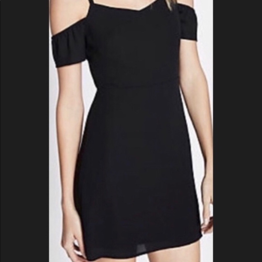Express Cold Shoulder Fit and Flare Dress